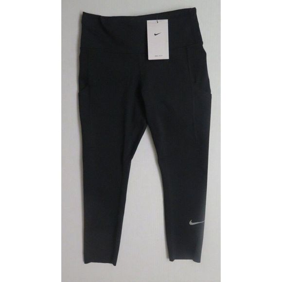 Nike CN8043 010 Women's Sz S Black Epic Lux Perforated Crop Leggings $90 - Picture 1 of 11